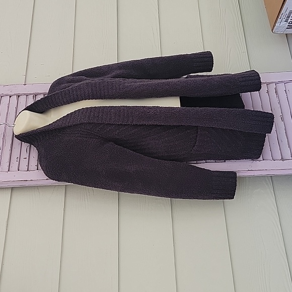 💗 BAREFOOT DREAMS CozyChic Lite Open Front Cardigan Sweater with Pockets Gray S - Picture 2 of 7